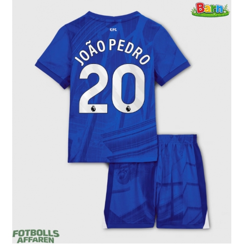 Chelsea Joao Pedro #20 Hemmaställ Barn 2025-26 Kortärmad (+ Korta byxor)